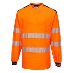 T185 PW3 Hi-Vis Long Sleeve Safety T-Shirt Yellow/Black, X-Large- Bannav S Bannav LLC