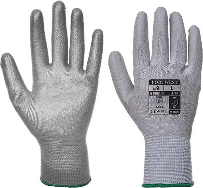 VA120 Vending PU Palm Glove Gray, Small- Bannav S Bannav LLC