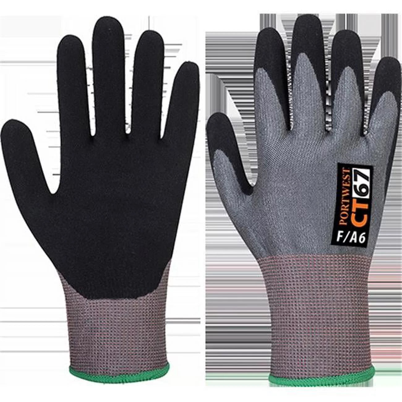 CT67 Cut Resistant D18 Nitrile Work Glove Gray/Black, X-Small- Bannav S Bannav LLC