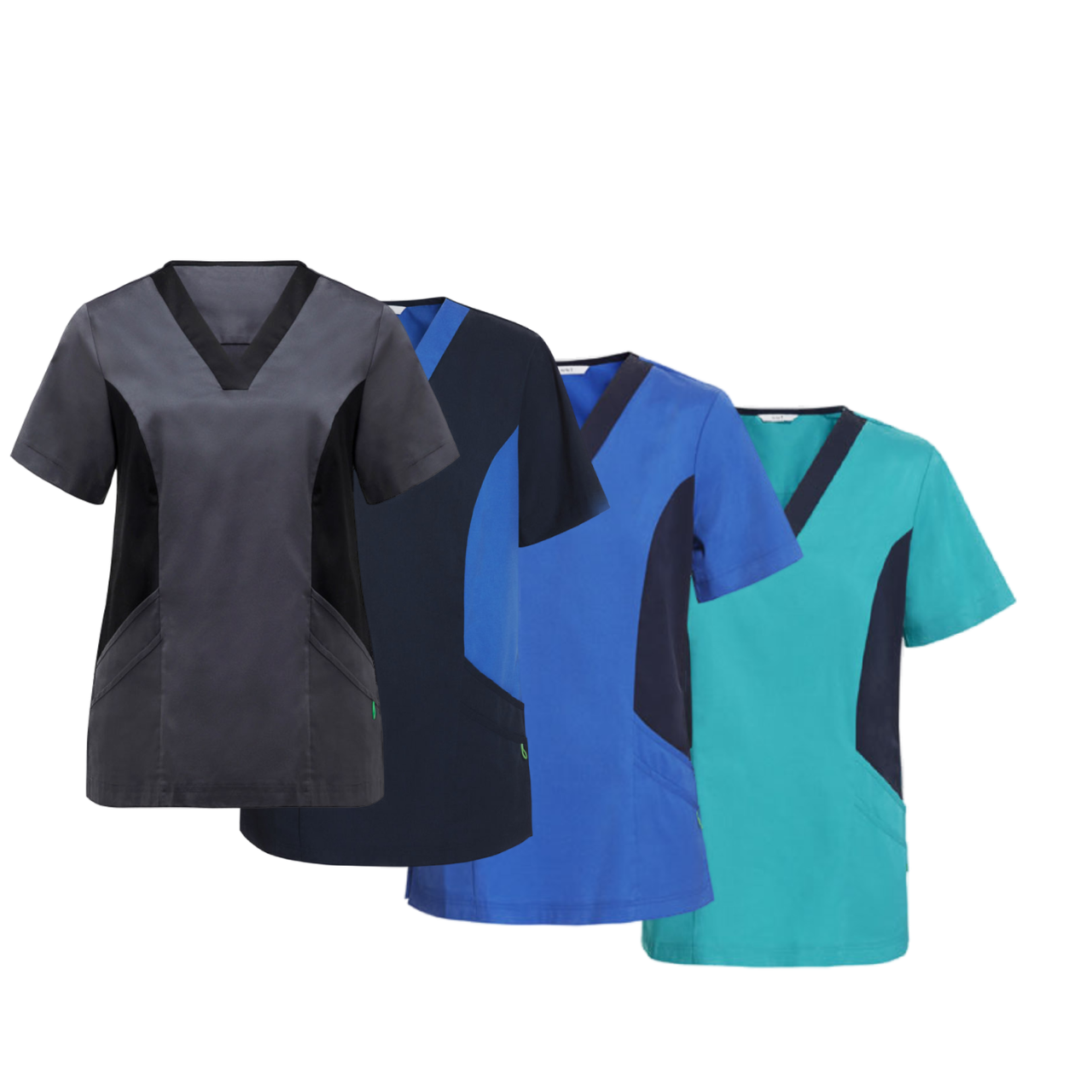 NNT Womens V-Neck Contrast Scrub Top Nurse Work Comfortable Uniform CATU5B- Bannav S Bannav LLC