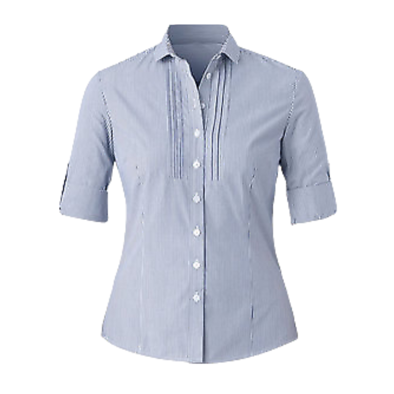 NNT Womens Cotton Blend Balance Stripe 3/4 Roll up Shirt Classic Shirt CAT4MB- Bannav S Bannav LLC