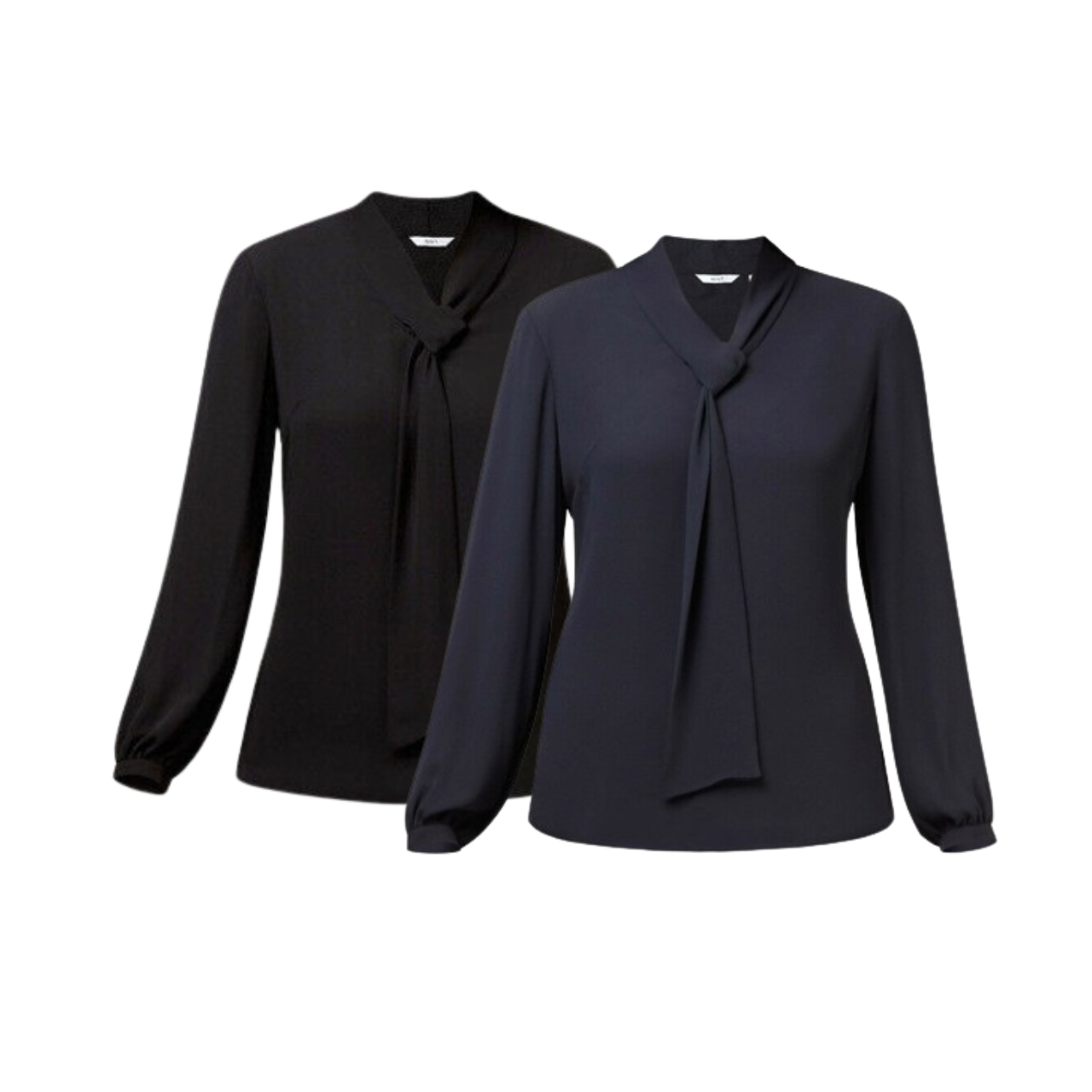 NNT Womens Formal Long Sleeve Tie Neck Blouse Soft Georgette Business CATUG4- Bannav S Bannav LLC