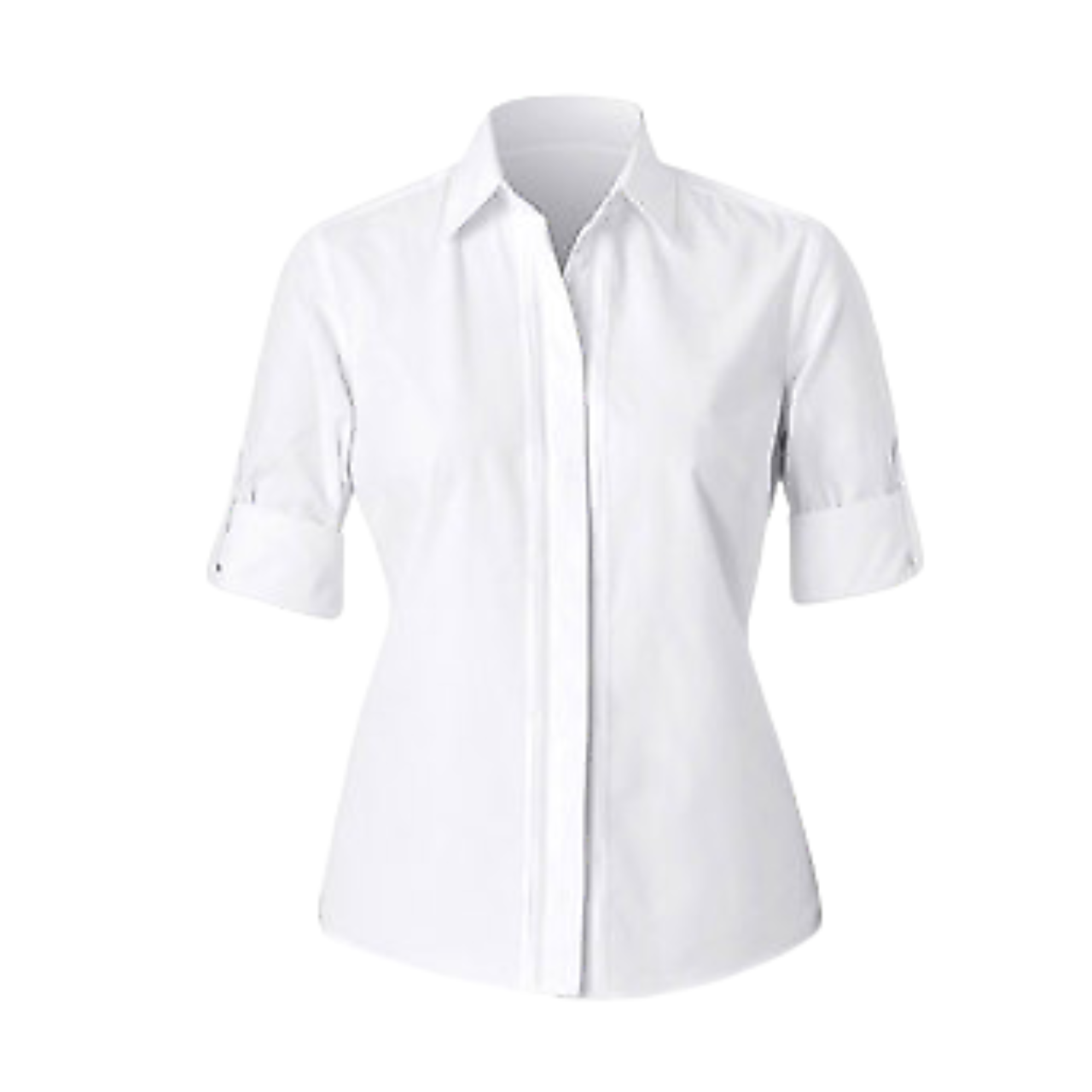 NNT Womens Polycotton 3/4 Rollup Shirt White Classic Business Shirt CAT4M9- Bannav S Bannav LLC