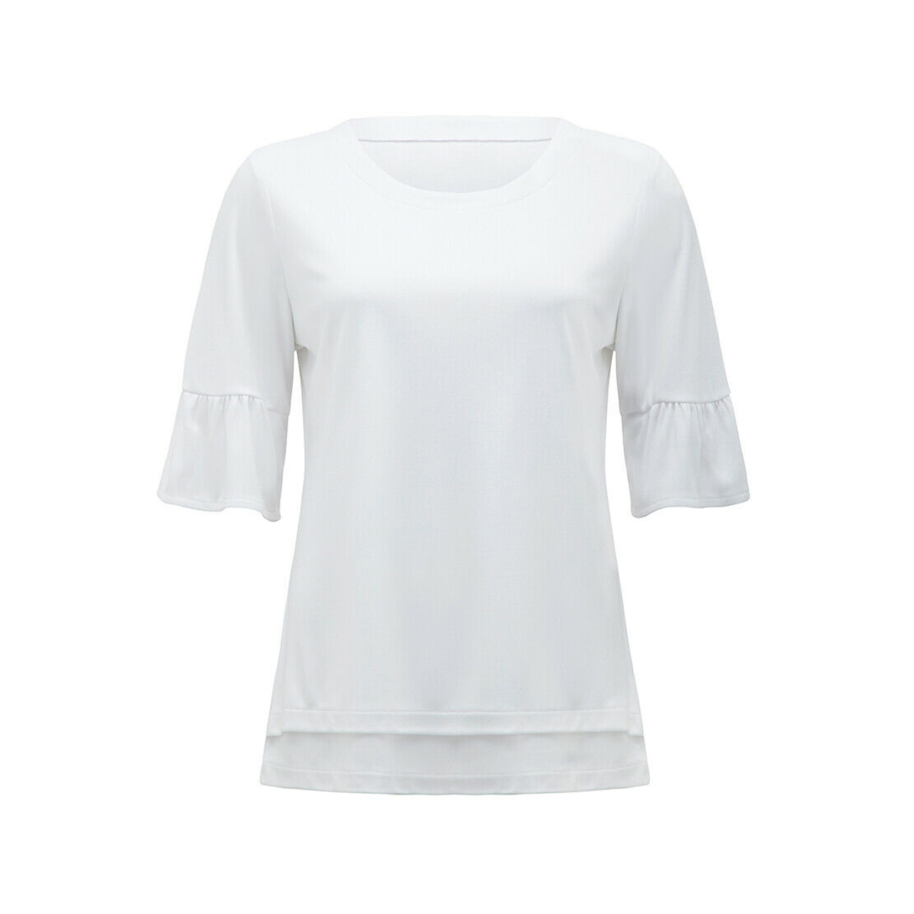 NNT Womens Ruffle Sleeve Short Sleeve Formal T Top Stretch Business Shirt CATUA6- Bannav S Bannav LLC
