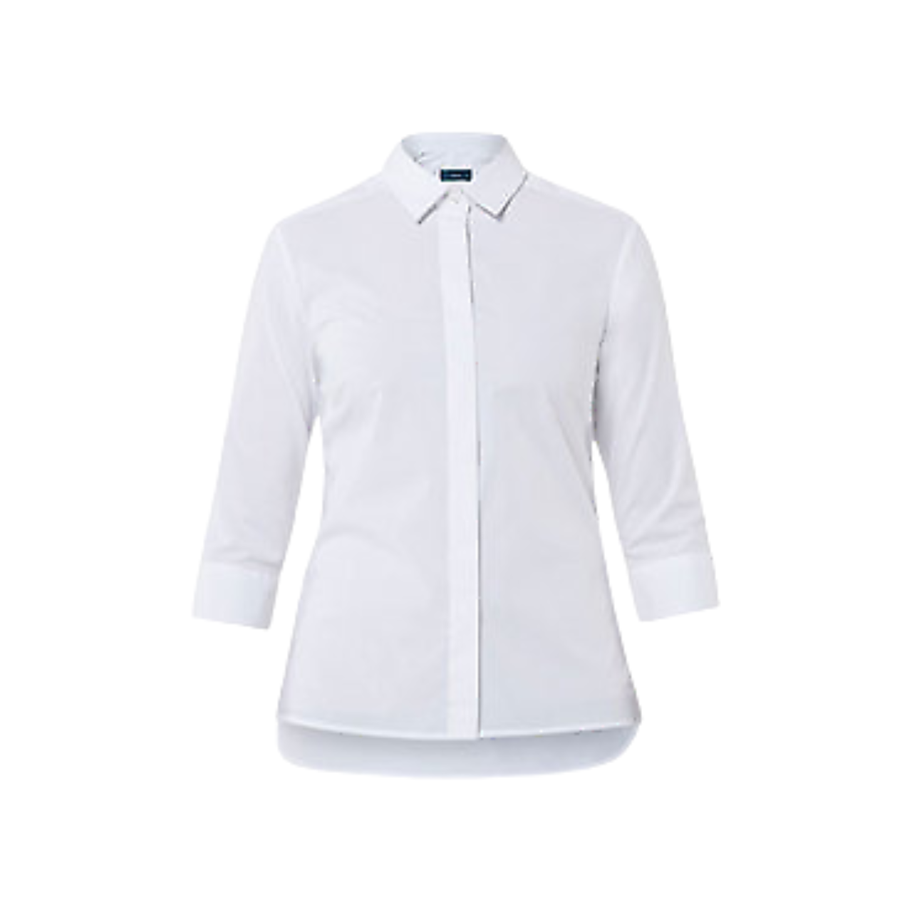 NNT Womens Stretch Cotton Blend 3/4 SLV Tunic Shirt White Classic Fit CATU2P- Bannav S Bannav LLC