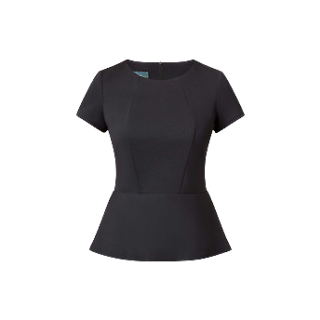 NNT Womens Ponte Knit Cap SLV Peplum Top Front Panelling Short Sleeve CAT9S1- Bannav S Bannav LLC