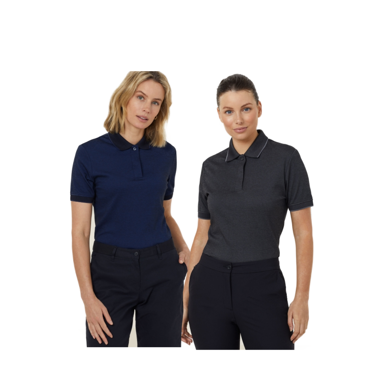 NNT Womens  Textured Short Sleeve Polo Comfortable Side Splits Classic CATUF9- Bannav S Bannav LLC