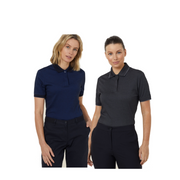 NNT Womens  Textured Short Sleeve Polo Comfortable Side Splits Classic CATUF9- Bannav S Bannav LLC