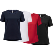 NNT Women Short Sleeve Shell Top Satin Back Crepe Classic Fit Button Neck CATU2N- Bannav S Bannav LLC