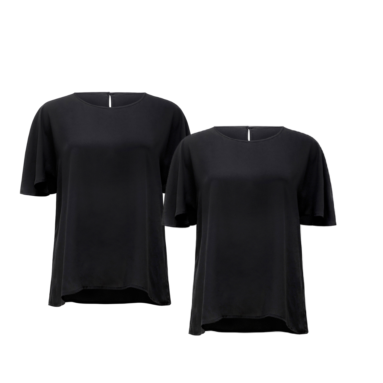 NNT Women Soft Georgette Cape Blouse Short Sleeve Cap Sleeve Formal Shirt CATU2S- Bannav S Bannav LLC