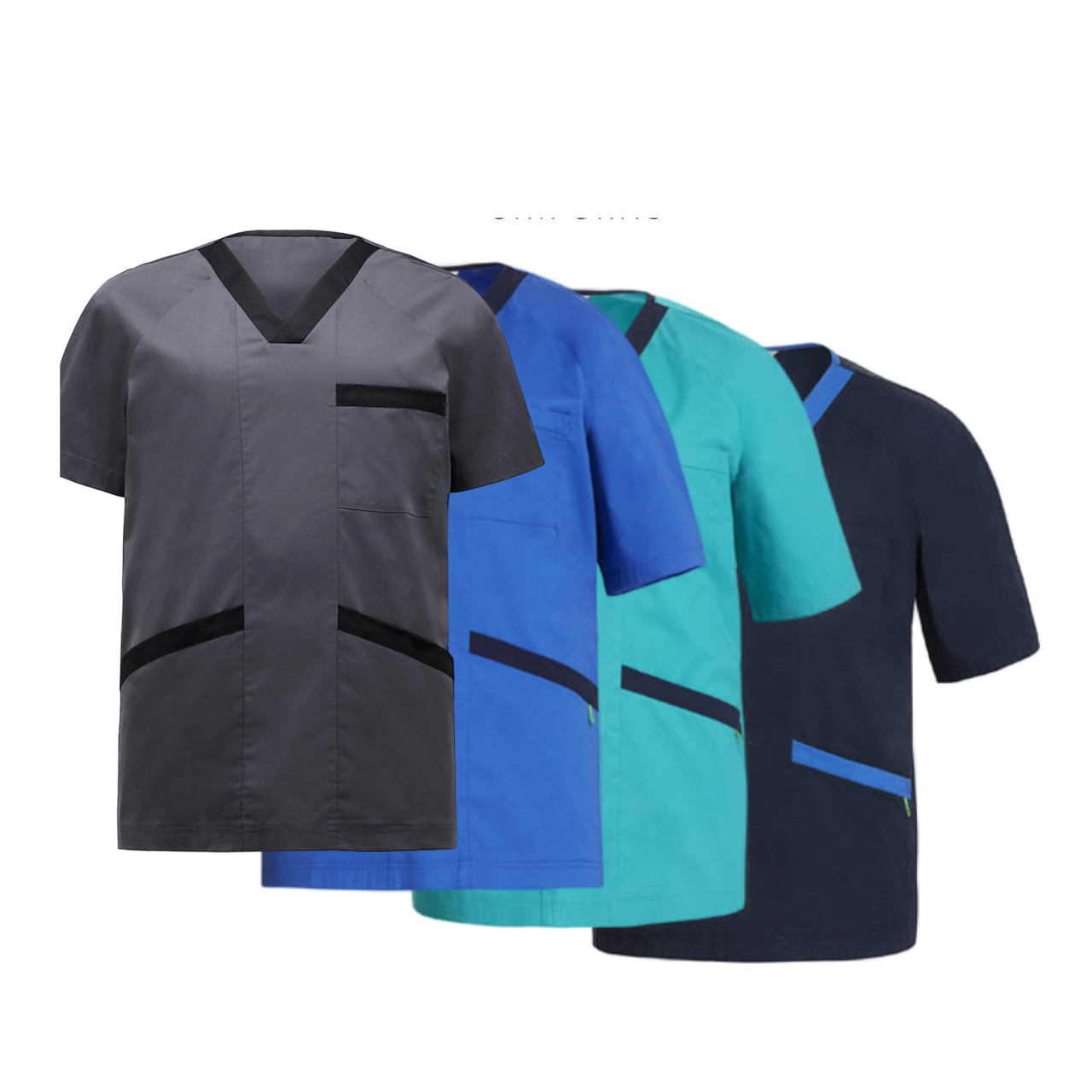 NNT V-Neck Contrast Scrub Top Unisex Nurse Work Comfortable Uniform CATJ2Q- Bannav S Bannav LLC