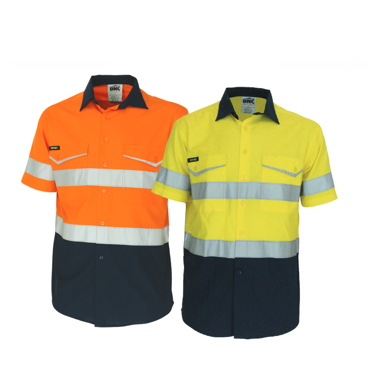 DNC Mens 2Tone RipStop Cotton Shirt CSR Reflective Lightweight Breathable 3587- Bannav S Bannav LLC