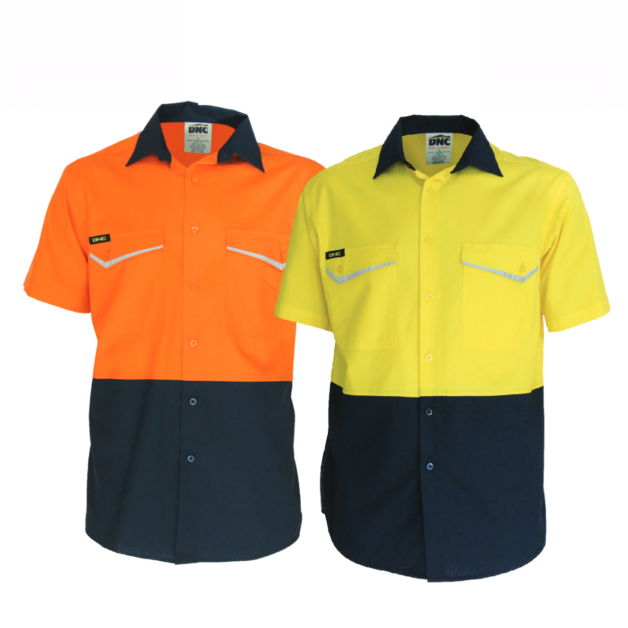 DNC Mens Two-Tone RipStop Cotton Cool Shirt, S/S Lightweight Breathable 3585- Bannav S Bannav LLC