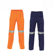 DNC Workwear Mens Hi-Vis Cotton Drill Pant 3M Taped Comfortable Work 3314- Bannav S Bannav LLC