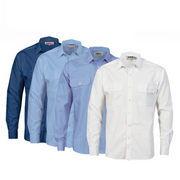 DNC Workwear Mens Polyester Cotton Work Shirt Long Sleeve Business Casual 3212- Bannav S Bannav LLC
