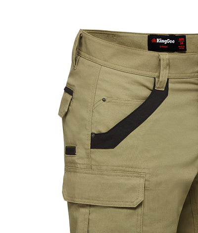 KingGee Mens Tradies Stretch Cargo Shorts Tough Work Safety Utility Comfy K69870- Bannav S Bannav LLC