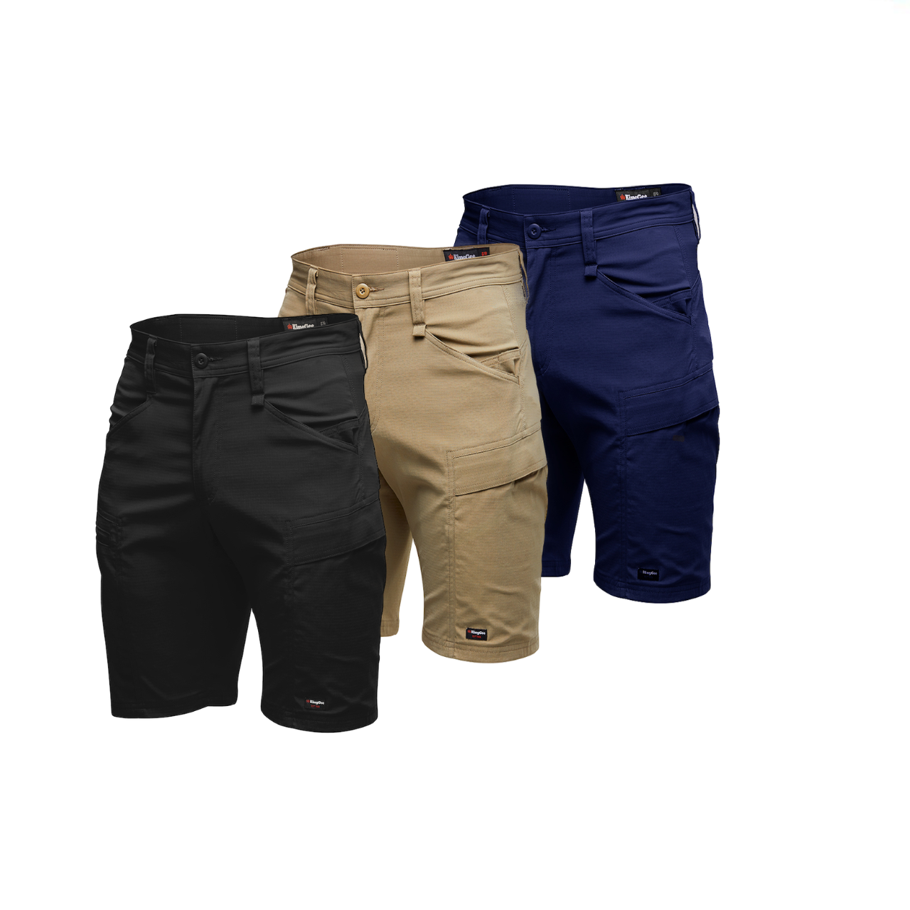 KingGee Mens KingGee Drycool Shorts Stretch Ripstop Cargo Light Work K17013- Bannav S Bannav LLC