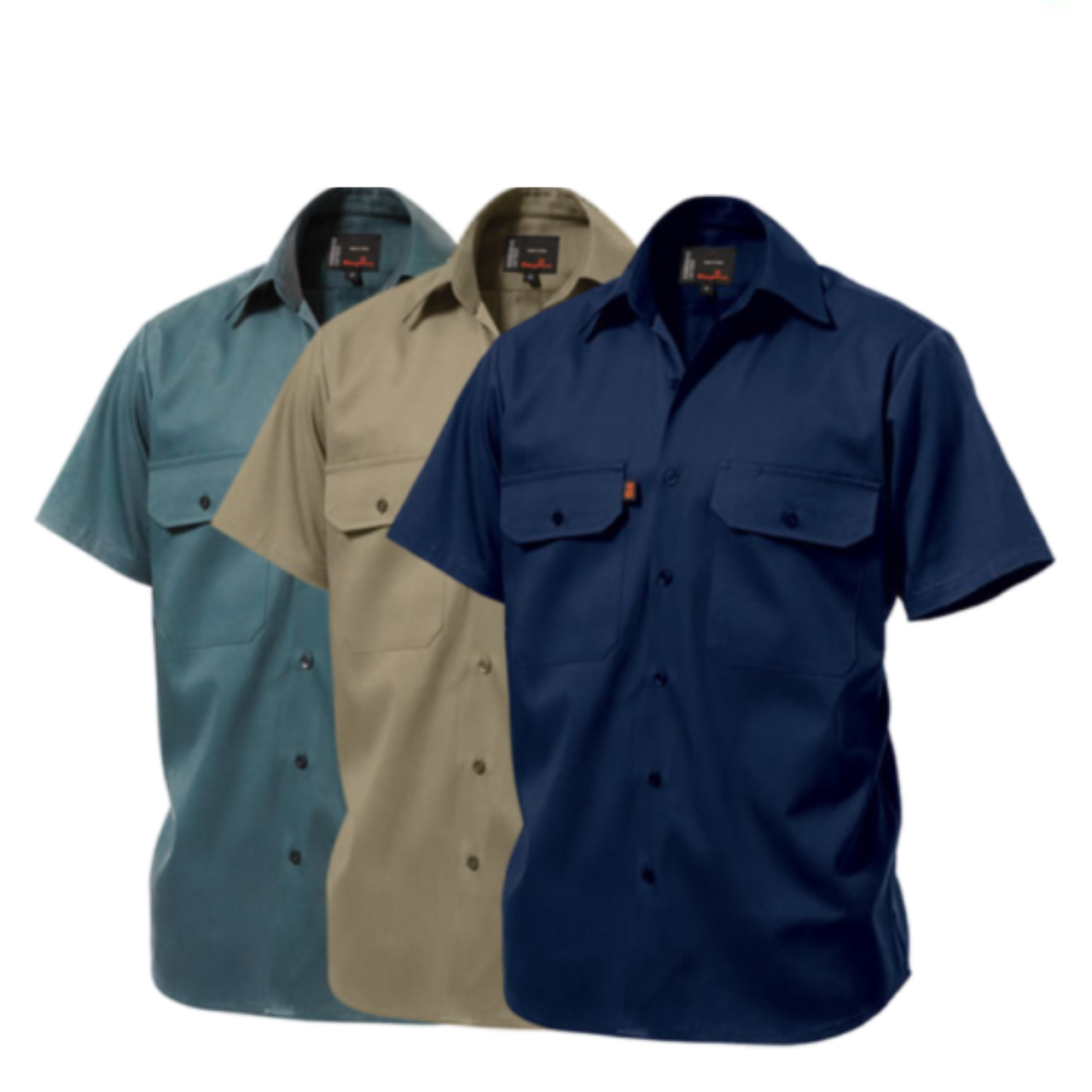 KingGee Mens Open Front Drill Shirt S/S Reinforced Work Cotton Comfy K04030- Bannav S Bannav LLC