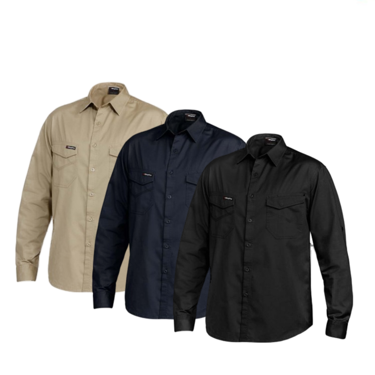 KingGee Mens Tradies Shirt L/S Fashioned Workwear Lightweight Breathable K14350- Bannav S Bannav LLC