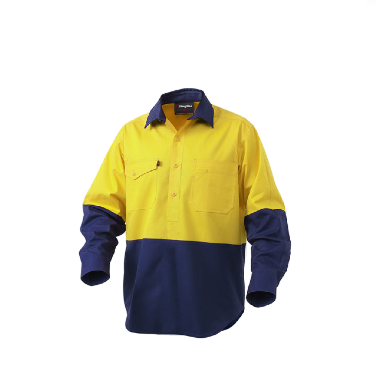 KingGee Workcool Hi-Vis Closed Front Shirt Long Sleeve Comfy Workwear K54876- Bannav S Bannav LLC