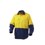 KingGee Workcool Hi-Vis Closed Front Shirt Long Sleeve Comfy Workwear K54876- Bannav S Bannav LLC