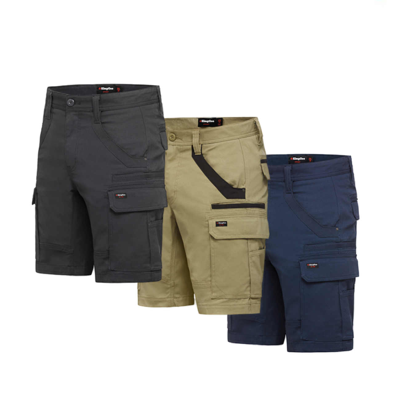 KingGee Mens Tradies Stretch Cargo Shorts Tough Work Safety Utility Comfy K69870- Bannav S Bannav LLC