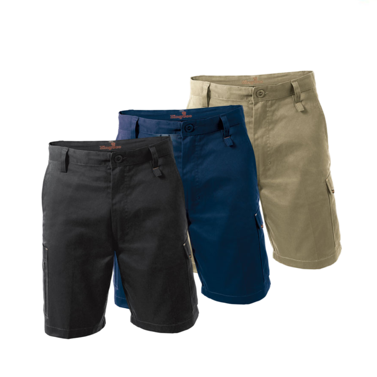 KingGee Mens Workcool 1 Shorts Workwear Modern Contoured Fit Cotton Comfy K17800- Bannav S Bannav LLC