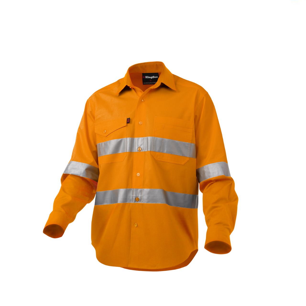 KingGee Mens Workcool 2 Hi-Vis Reflective Shirt Long Sleeve Taped Work K54890- Bannav S Bannav LLC
