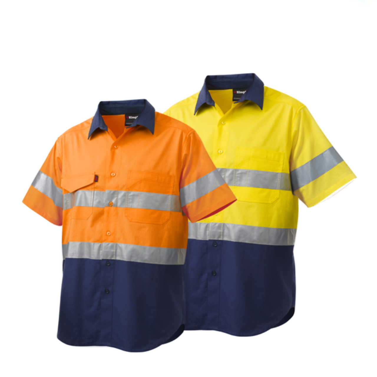 KingGee Mens Workcool 2 Hi-Vis Summer Shirt Short Sleeve Work Lightweight K54885- Bannav S Bannav LLC