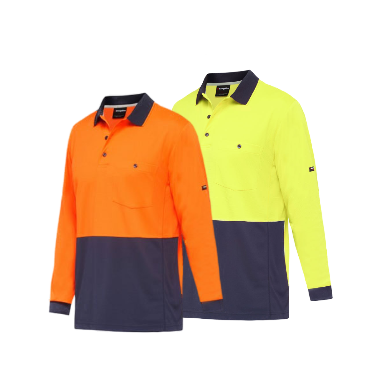 KingGee Mens Workcool Hyperfreeze Polo Shirt Long Sleeve Hi-Vis Top Work K54235- Bannav S Bannav LLC