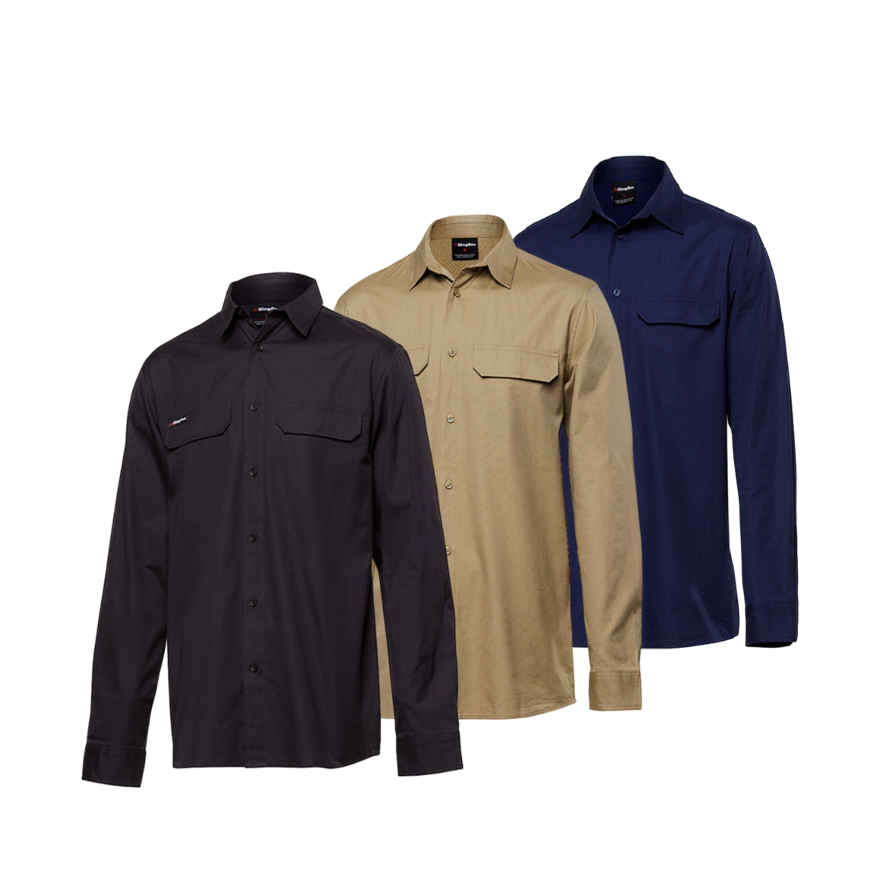 KingGee Mens Workcool Pro Shirt Long Sleeve Stretch Ripstop Durable Work K14021- Bannav S Bannav LLC
