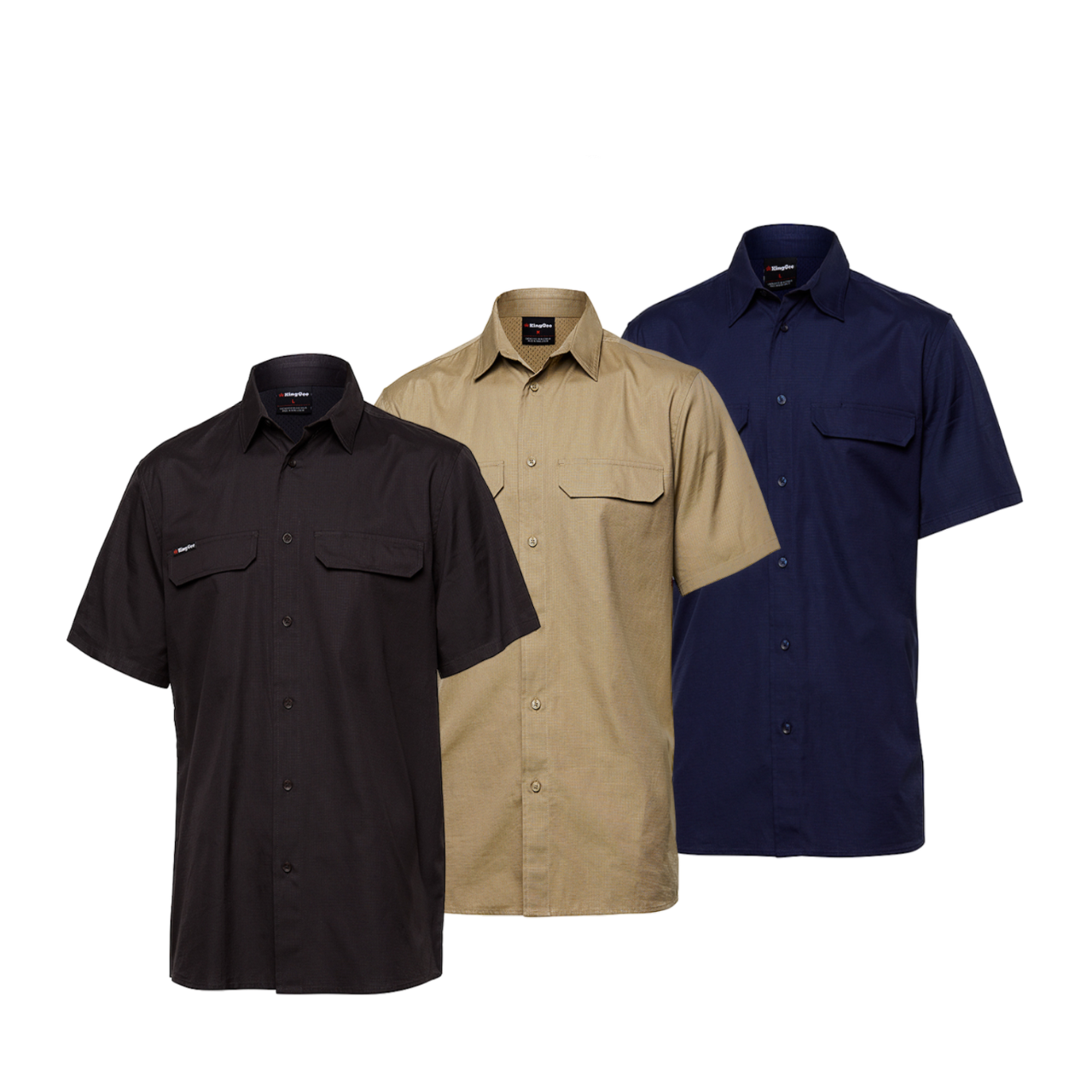 KingGee Mens Workcool Pro Shirt S/S Tough Stretch Ripstop Cotton Work K14022- Bannav S Bannav LLC