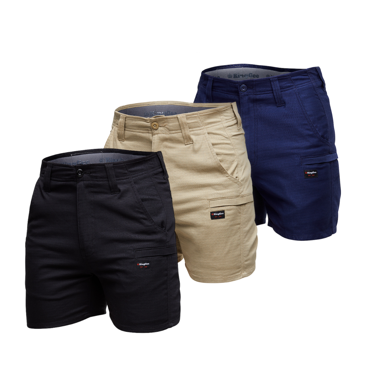 KingGee Mens Workcool Pro Short Shorts Comfort Waistband Stretch Ripstop K17008- Bannav S Bannav LLC