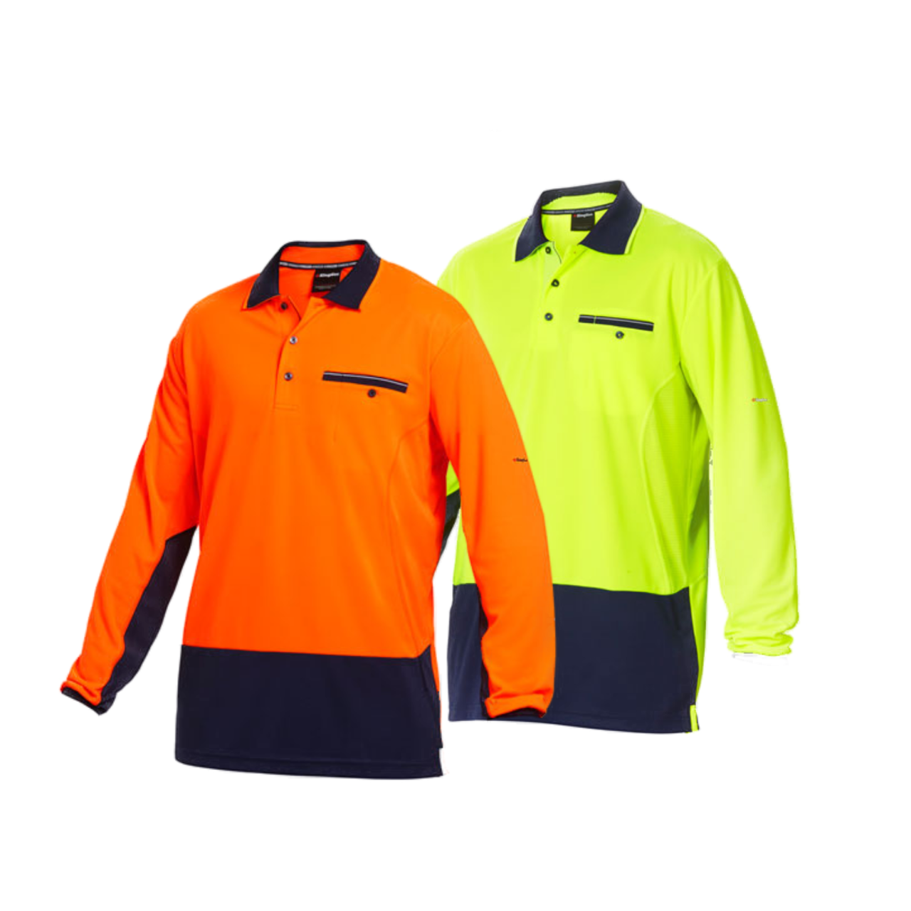KingGee Mens Workcool Shirt Top Hi-Vis Polo Long Sleeve Work Safety K54840- Bannav S Bannav LLC