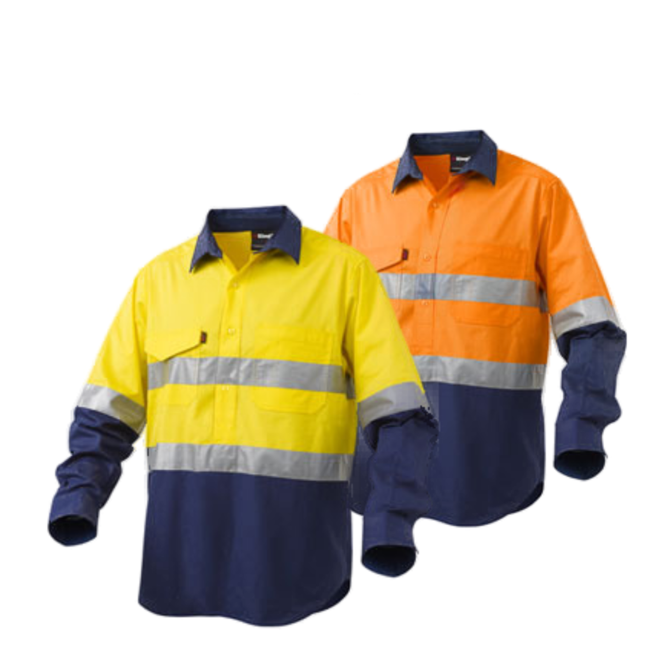 KingGee Mens Workcool Taped Hi-Vis Closed Front Shirt Long Sleeve Work K54886- Bannav S Bannav LLC