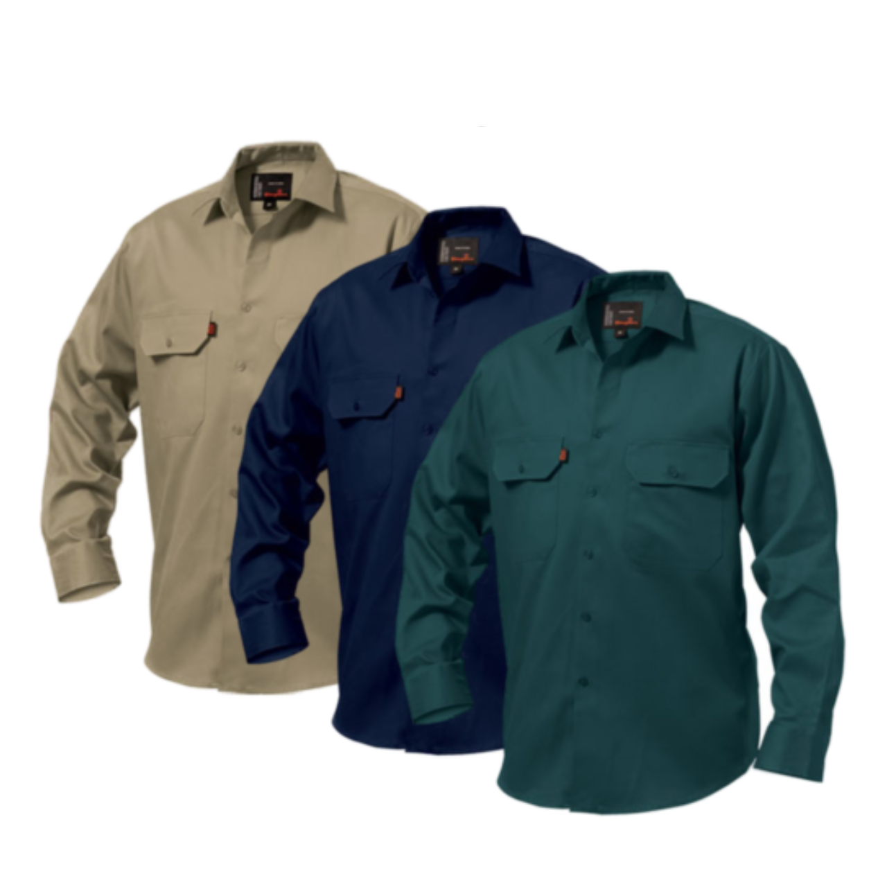 KingGee Open Front Drill Shirt Reinforced Stitching Tough Workwear K04010- Bannav S Bannav LLC