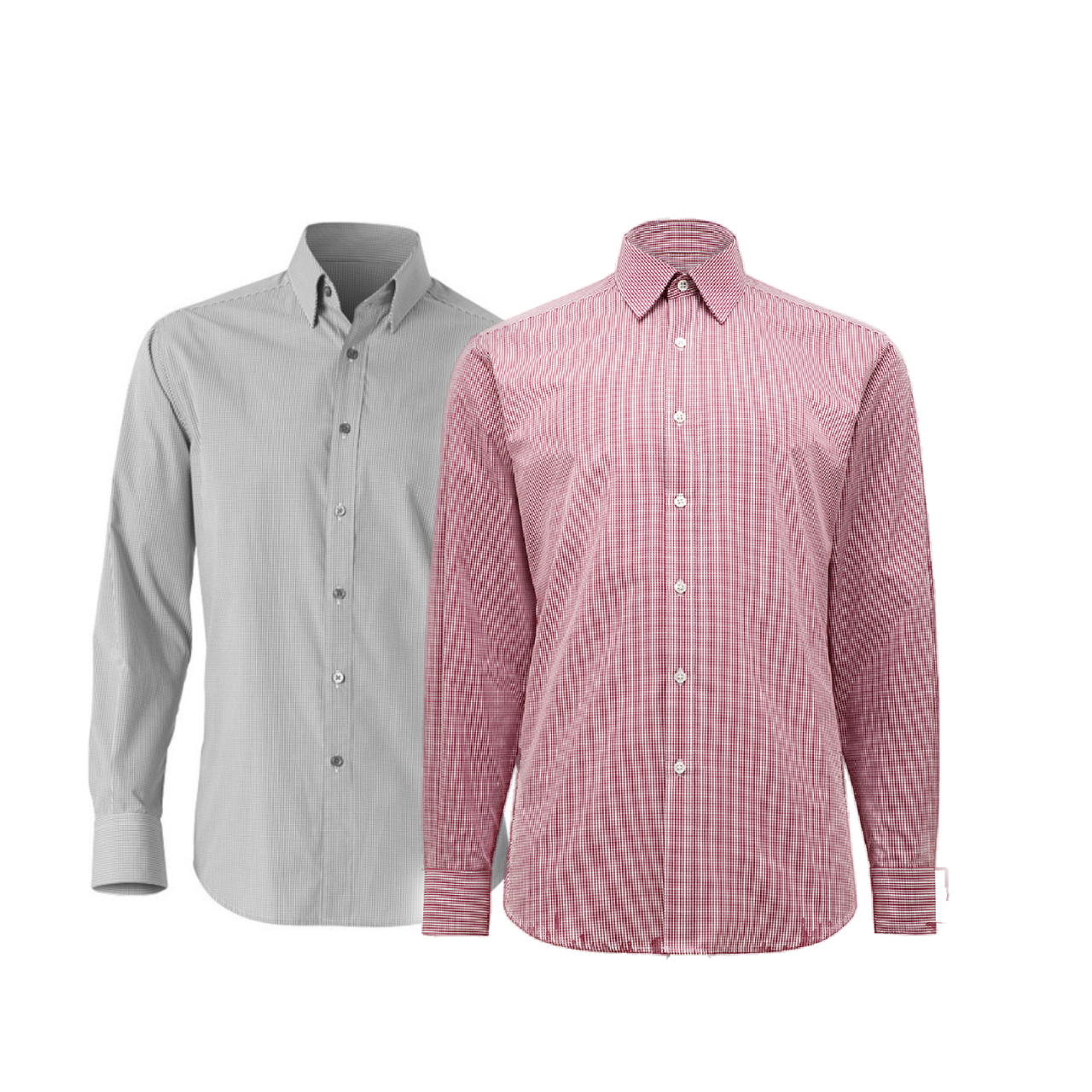 NNT Mens Formal Gingham Long Sleeve Under Collar Check Shirts Business CATDGZ- Bannav S Bannav LLC