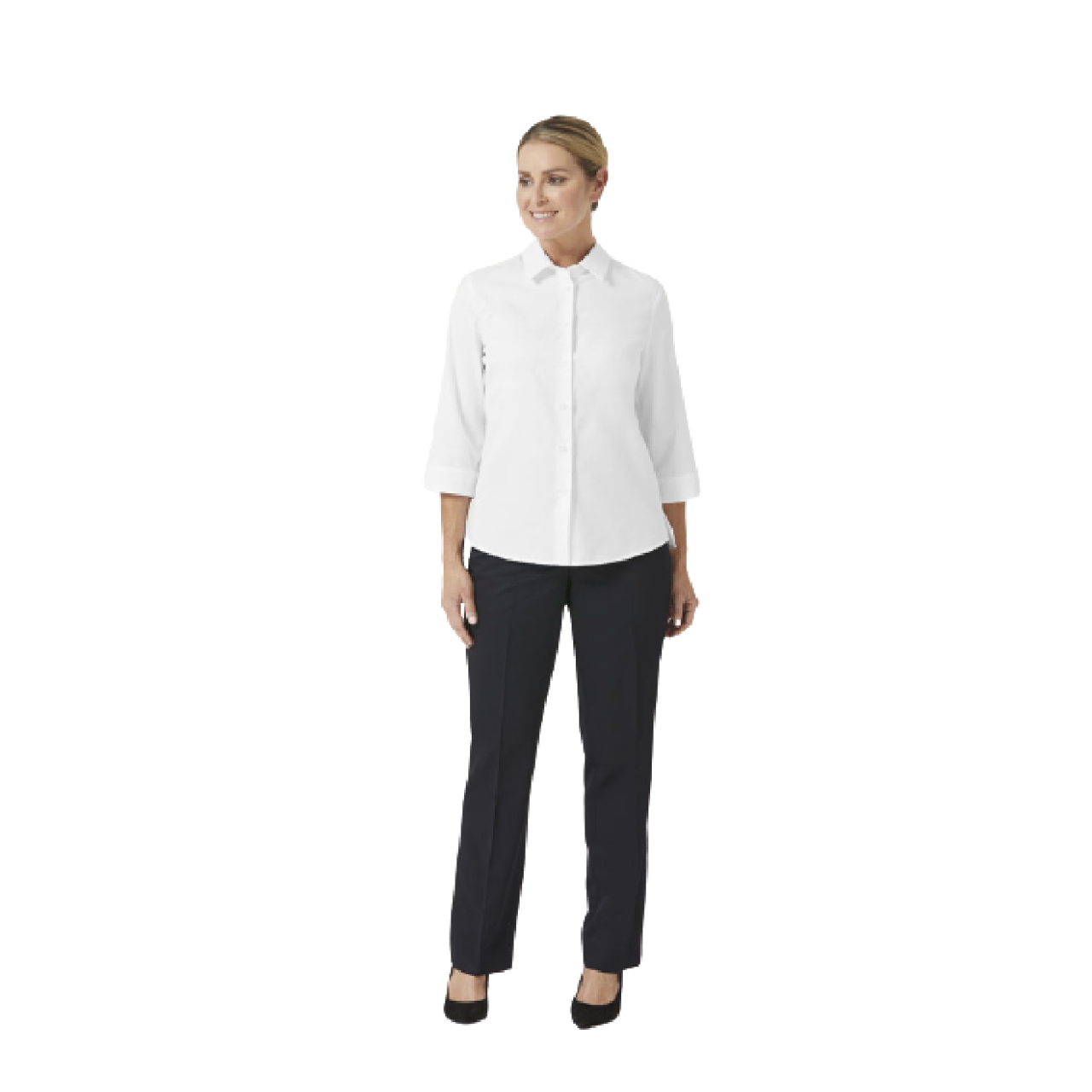 NNT Womens Formal Stretch Twill 3/4 Sleeve Shirt Regular Collar Business CATUFP- Bannav S Bannav LLC