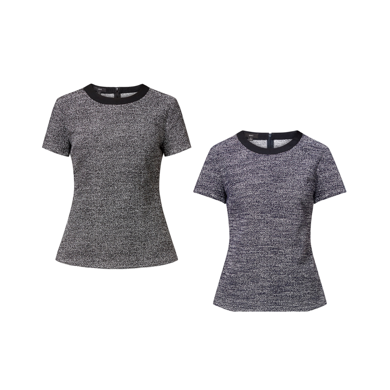 NNT Womens Formal Textured Tweed Shell Top Classic Fit Crew Neckline CATUDG- Bannav S Bannav LLC