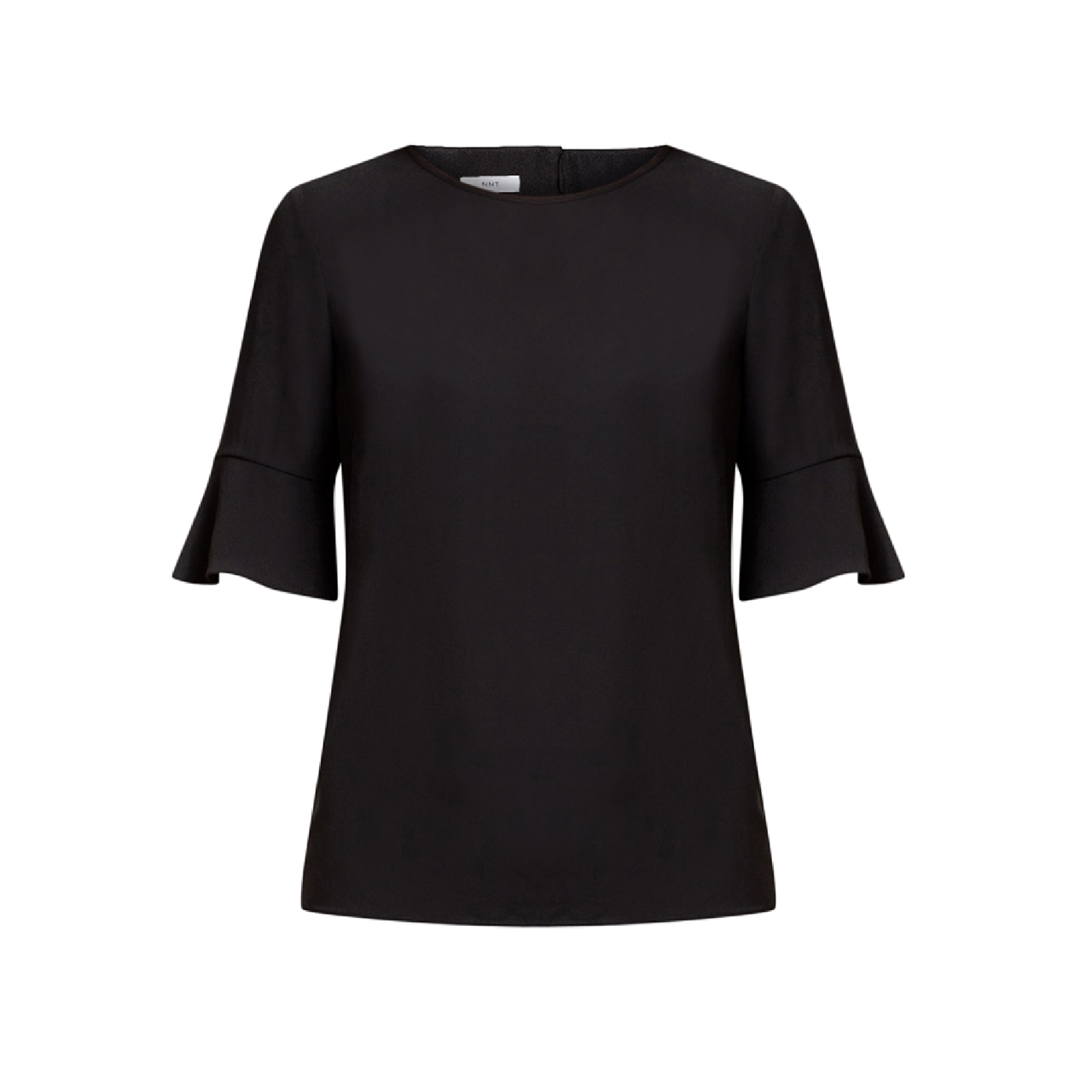 NNT Womens French Georgette Fluted Sleeve Formal Top Lightweight Business CATUBZ- Bannav S Bannav LLC