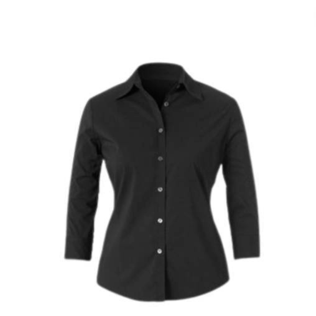 NNT Mens Stretch Cotton Blend 3/4 Sleeve Black Collared Business Shirt CAT4K5- Bannav S Bannav LLC