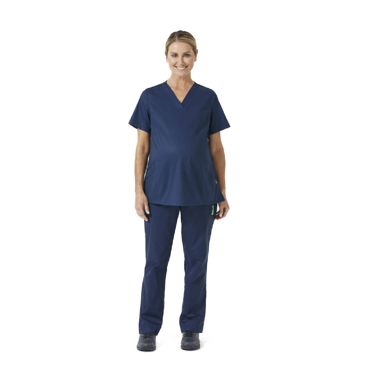 NNT Womens Maternity V Neck Scrub Top Curved Hemline Nurse Work Uniform CATUG3- Bannav S Bannav LLC