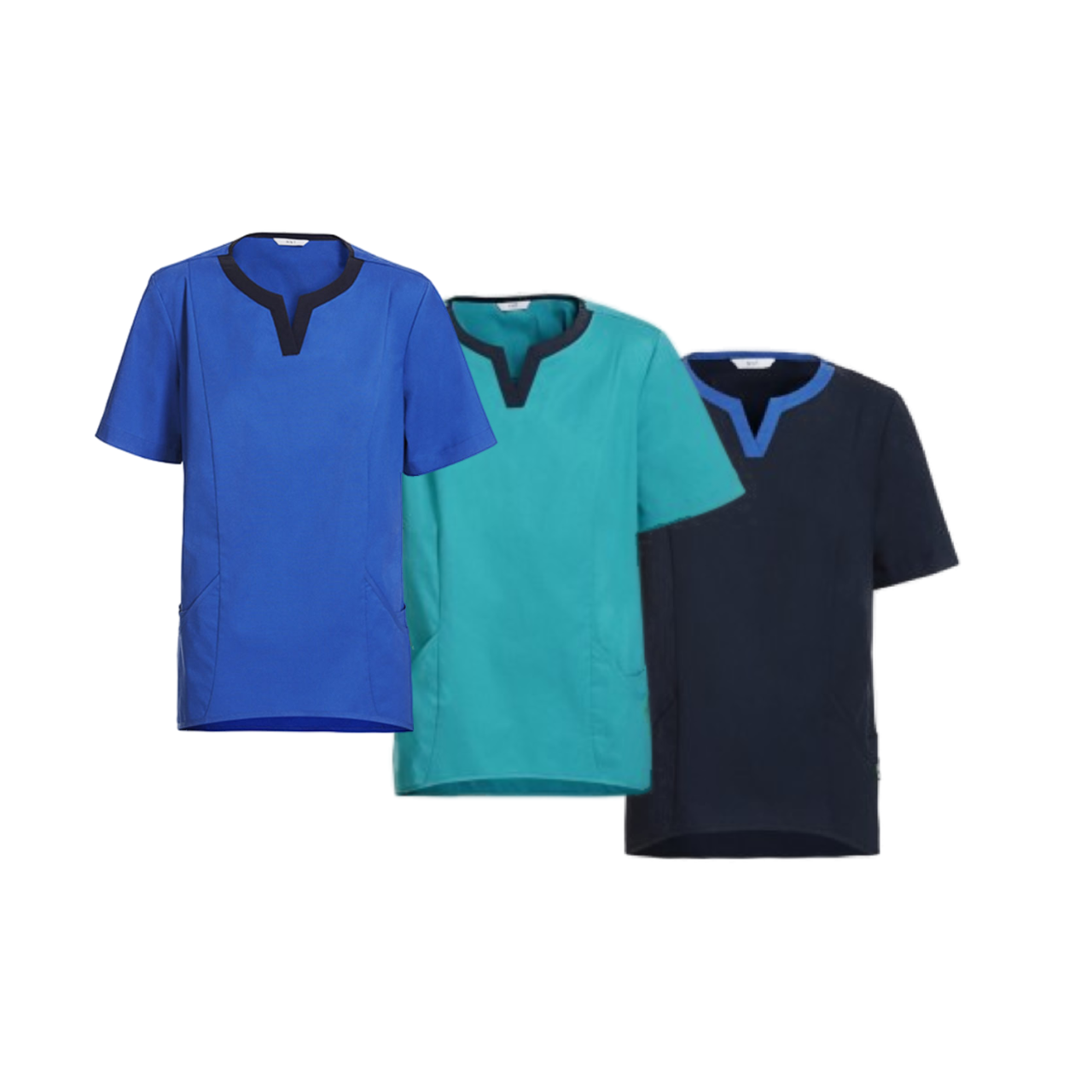 NNT Womens Round Neck Fleming Scrub Top Aerosilver Yarn Pen Pocket Nurse CATU5A- Bannav S Bannav LLC