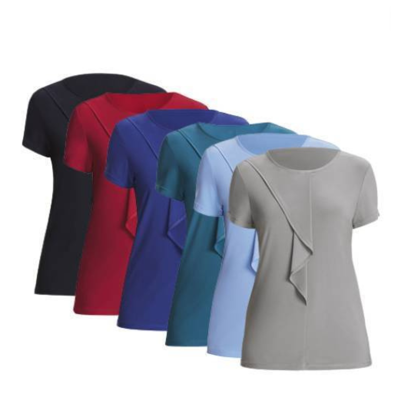 NNT Womens Soft Jersey S/S Round Neck T- Top Blouse Relaxed Fit CATU64- Bannav S Bannav LLC