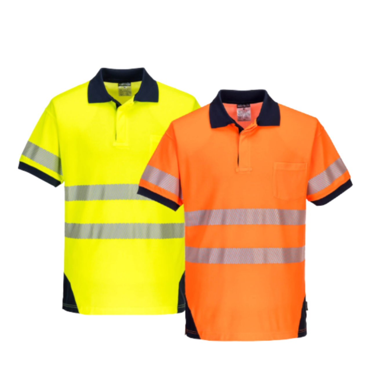 Portwest Mens PW3 Hi-Vis Polo Short Sleeve Cool Dry Comfy Taped Work Shirt T182- Bannav S Bannav LLC
