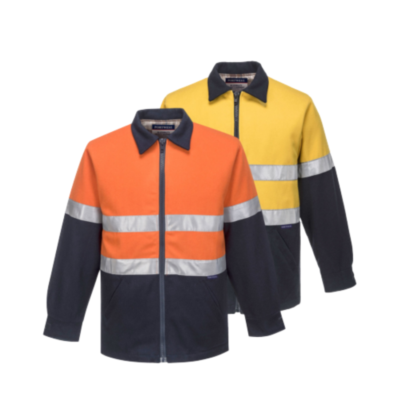 Portwest Mens Wool Blend Bluey Jacket High Vis Day/Night Reflective Safety MW02- Bannav S Bannav LLC