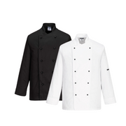 Portwest Somerset Chefs Jacket Mandarin Collar Reversible Front Jacket C834- Bannav S Bannav LLC