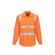 Portwest Hi-Vis Regular Weight Long Sleeve Shirt with Tape over Shoulder MS191- Bannav S Bannav LLC