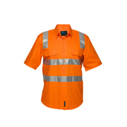 Portwest Hi-Vis Regular Weight Short Sleeve Shirt with Tape over Shoulder MS192- Bannav S Bannav LLC