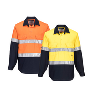 Portwest Hi-Vis Two Tone Regular Weight Long Sleeve Closed Front Shirt Tape MC10- Bannav S Bannav LLC